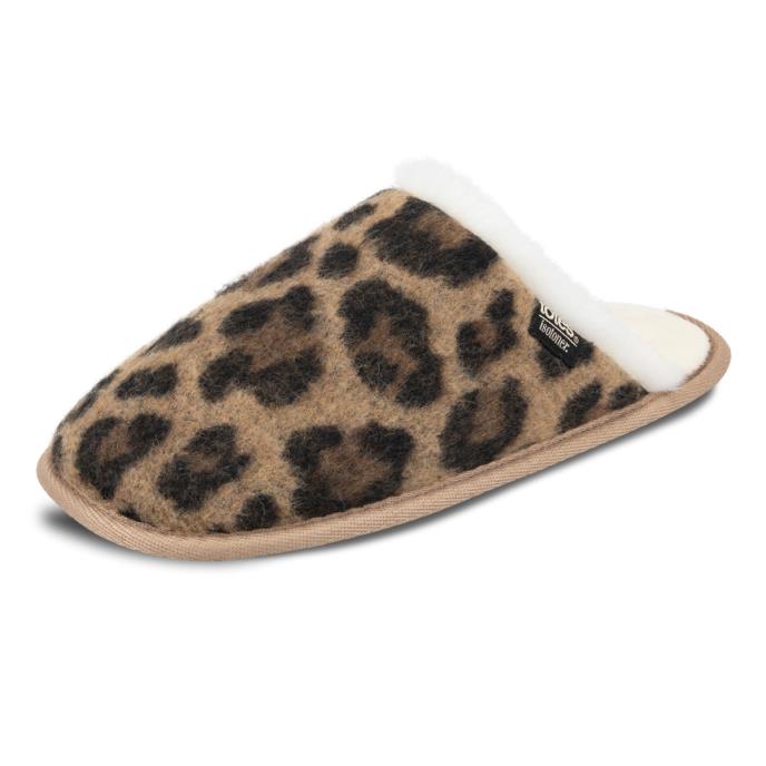 Isotoner® Ladies Animal Fur Mule Animal Print Extra Image 2